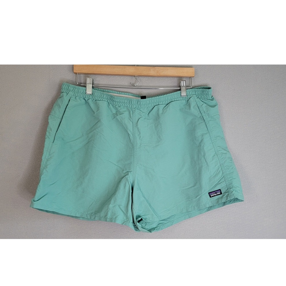 Patagonia Baggies Shorts L Aqua Green 5" Inseam Nylon Women 57058S Hiking